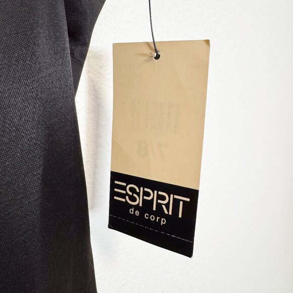 NWT Vintage 90s Y2K ESPRIT Black Satin Slip Dress Size 7/8 Whimsigoth Grunge - Picture 5 of 11